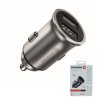 SWISSTEN nabíječ 2xUSB 12V/4,8A METAL BODY STŘÍBRNÁ