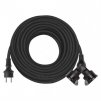 Venkovní prodlužovací kabel 20 m / 2 zásuvky / černý / guma / 230 V / 1,5 mm2
