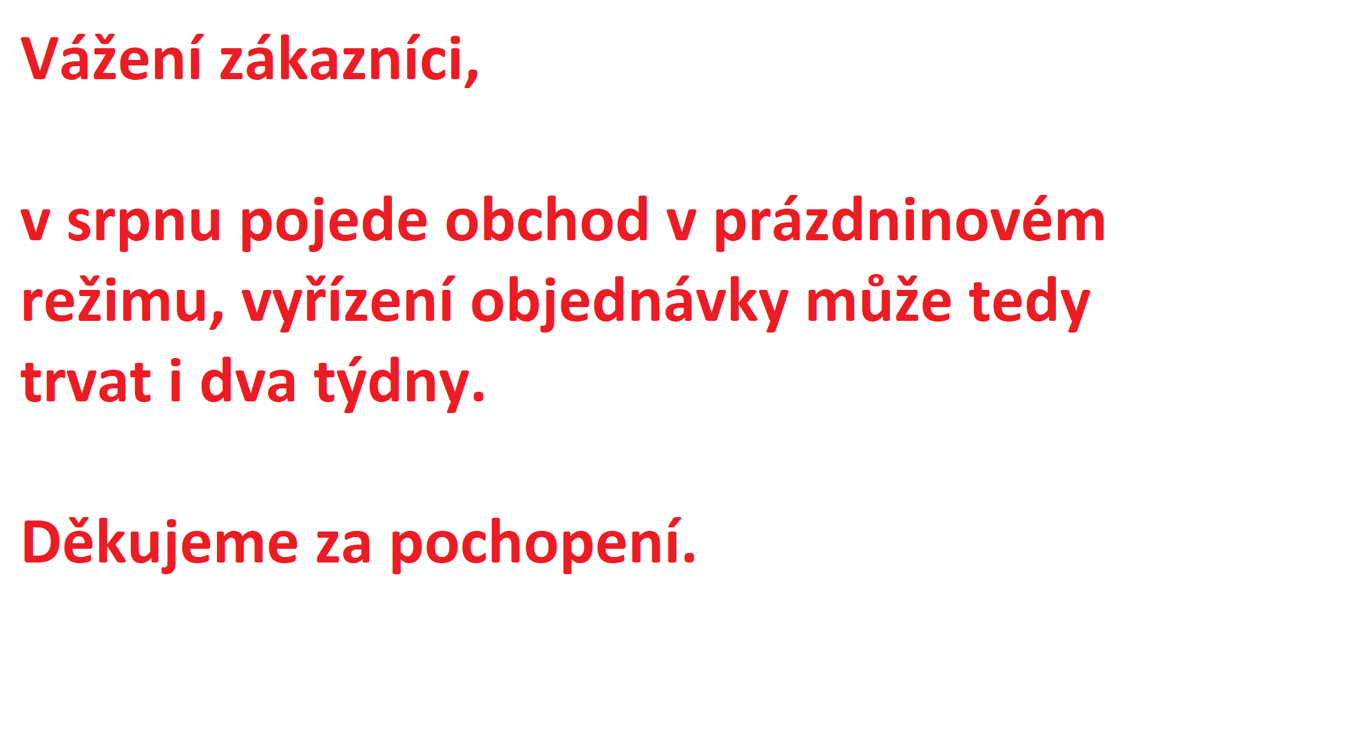 Prázdninový provoz