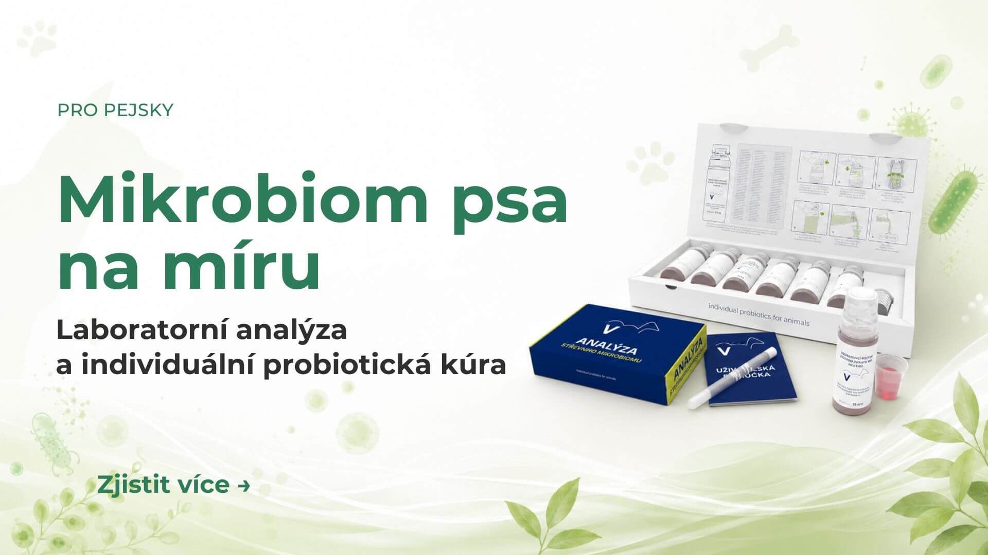 Mikrobiom test pro psy + 3měsíční probiotická kúra na míru