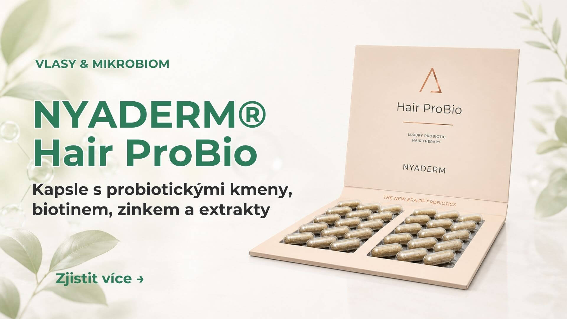 NYADERM® Hair ProBio – probiotika a živiny pro vlasovou rutinu