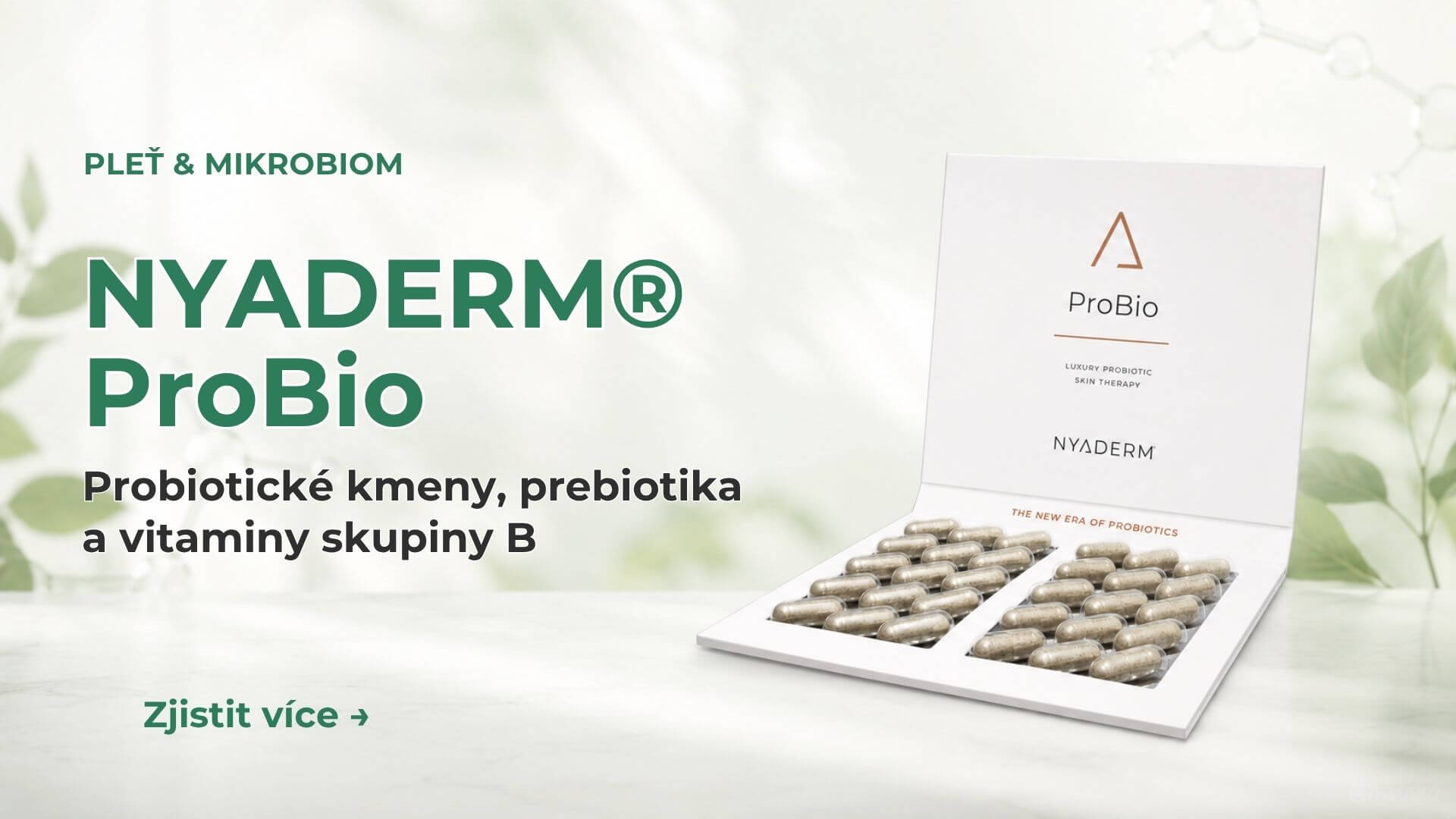 NYADERM® ProBio – probiotika, prebiotika a vitaminy pro pleť