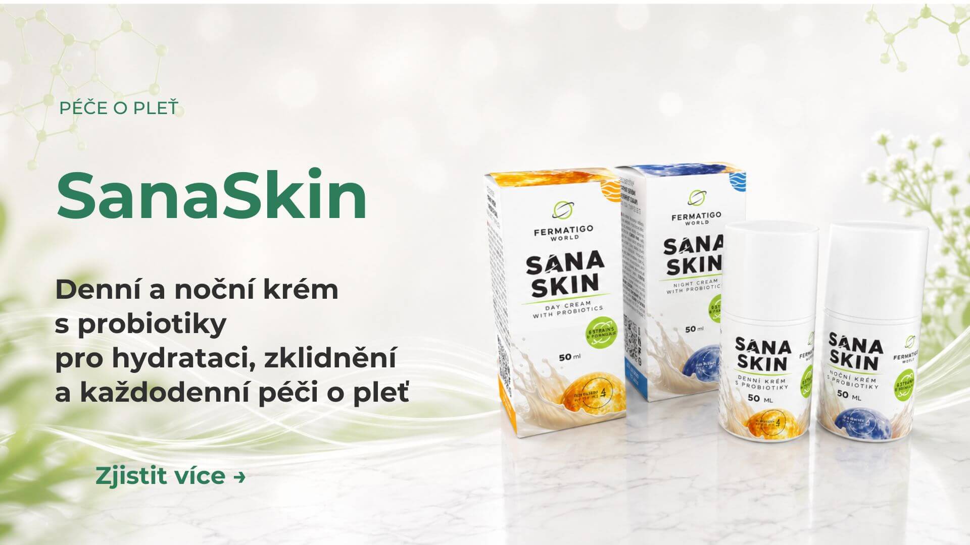 SanaSkin - Denní a noční krém s probiotiky