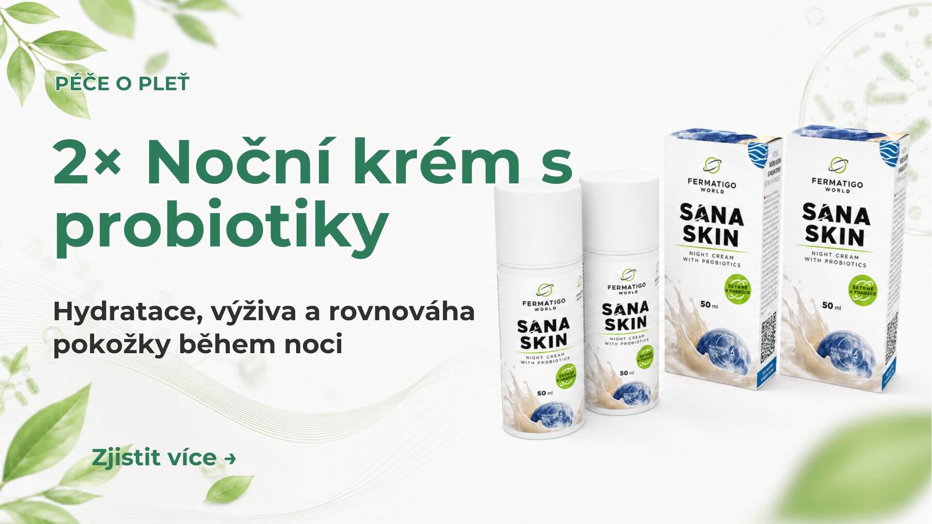 SanaSkin – 2× noční krém s probiotiky