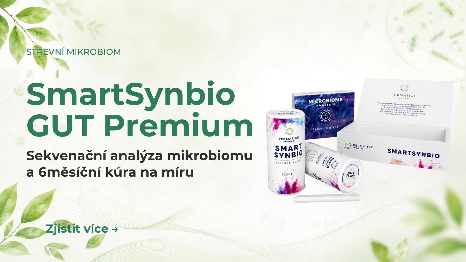 SmartSynbio GUT Premium – test střevního mikrobiomu a 6měsíční synbiotická kúra