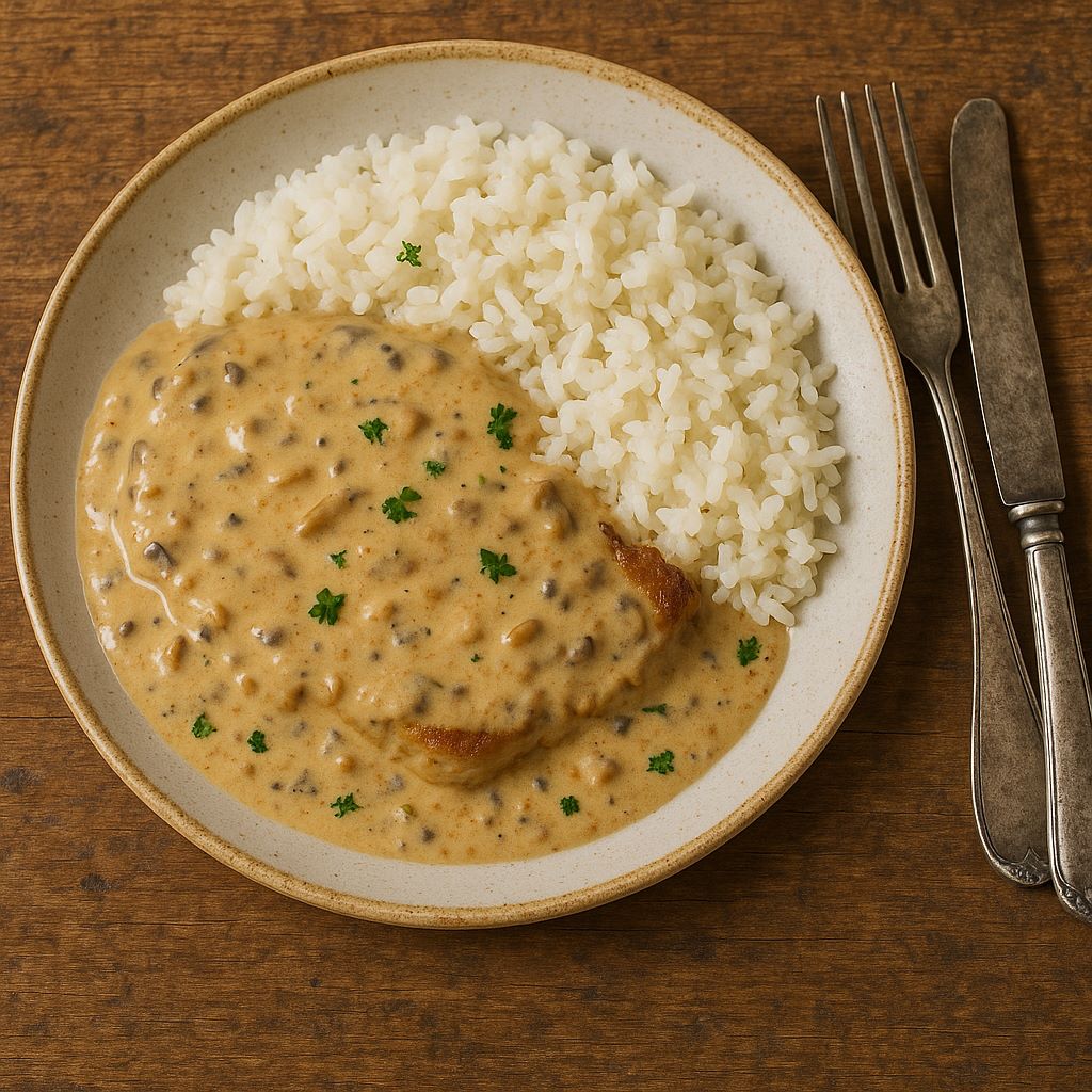 Vepřová Kotleta na Houbách