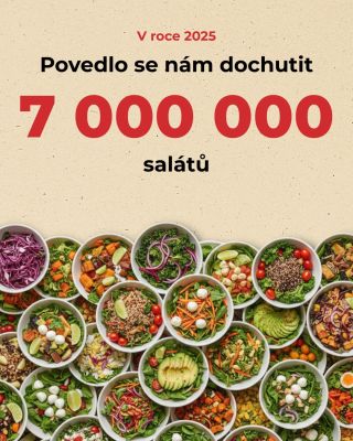 7 000 000 salátů. 🥗 Pro někoho jen statistika, pro nás neuvěřitelný důkaz, že to, co děláme, má smysl. Děkujeme za každou...