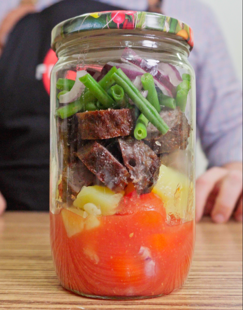 Üveges saláta fermato shiitake ontettel