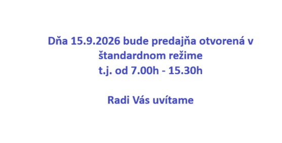 Otvorené  15.9.2026