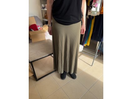 Maxisukně khaki (bambus)