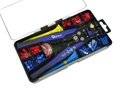 10531 geko wire stripper terminals pliers set multifunkcne odizolovacie klieste s krimpovacou funkciou sada konektorov a stahovacich pasok