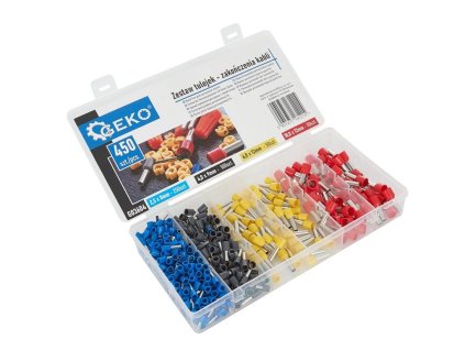 10519 geko copper cable lugs sada lisovacich izolovanych kablovych dutiniek 450ks v baleni