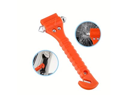 Núdzové bezpečnostné kladivo do auta - s rezačom bezpečnostných pásov