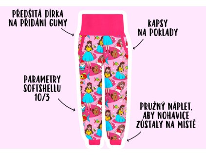 Banner Karol a Kvído Softshellové kalhoty pohádkový les