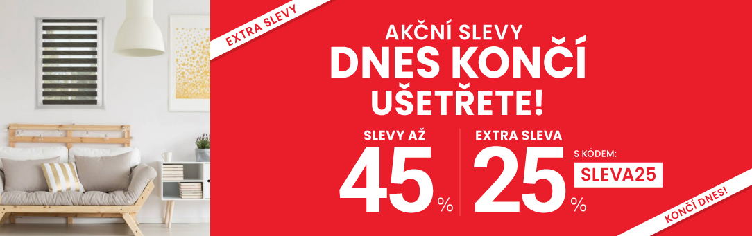 Slevy až 45 % + navíc 25 %