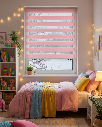 Vizualizace - růžová roleta