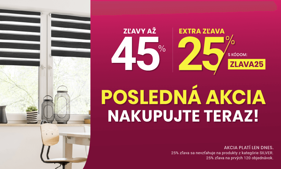 Zľavy až 45 % + naviac zľava 25 %