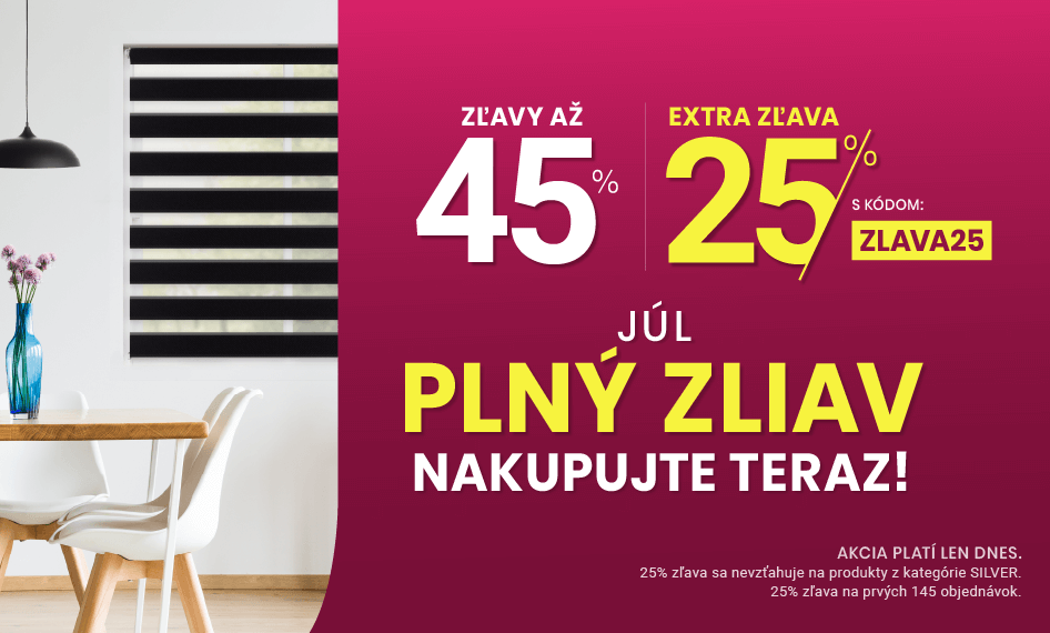 Zľavy až 45 % + Naviac zľava 25 %
