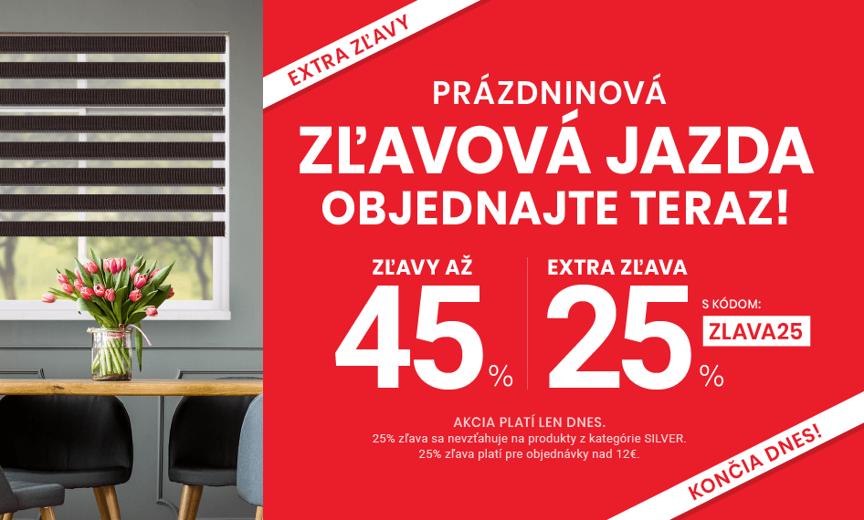 Zľavy až 45 % + naviac zľava 25 %