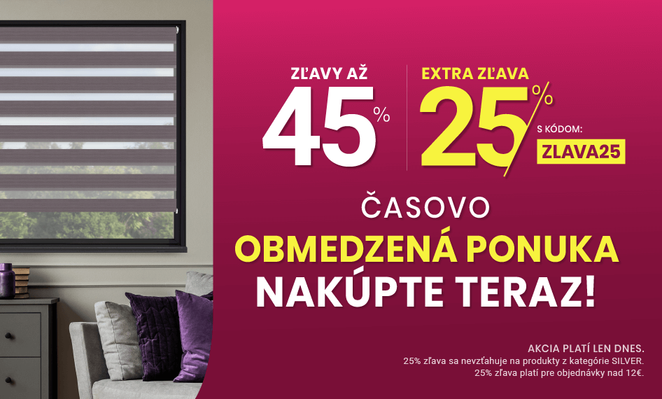 Zľavy až 45 % + naviac zľava 25 %