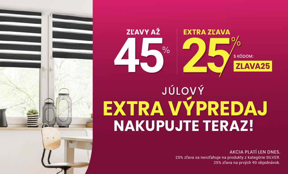 Zľavy až 45 % + naviac zľava 25 %