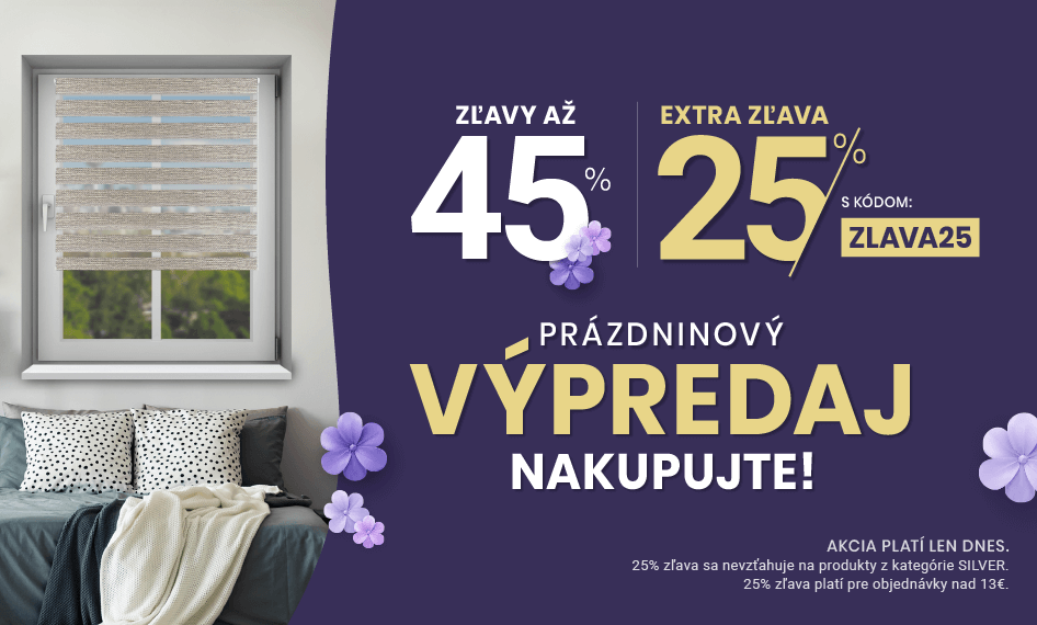 Zľavy až 45 % + naviac zľava 25 %