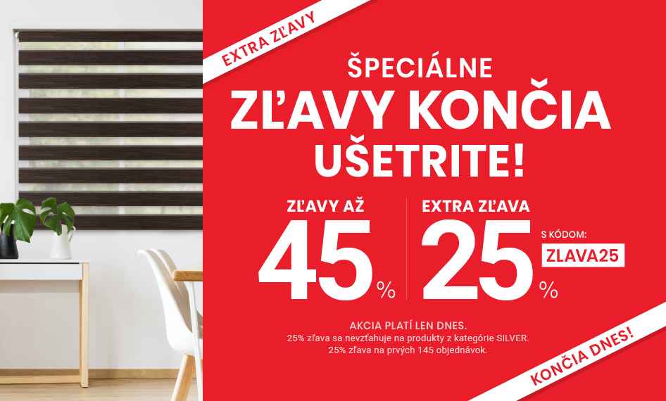 Zľavy až 45 % + naviac zľava 25 %
