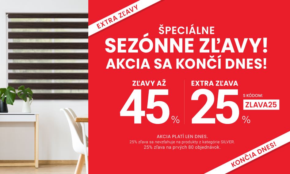 Zľavy až 45 % + naviac zľava 25 %