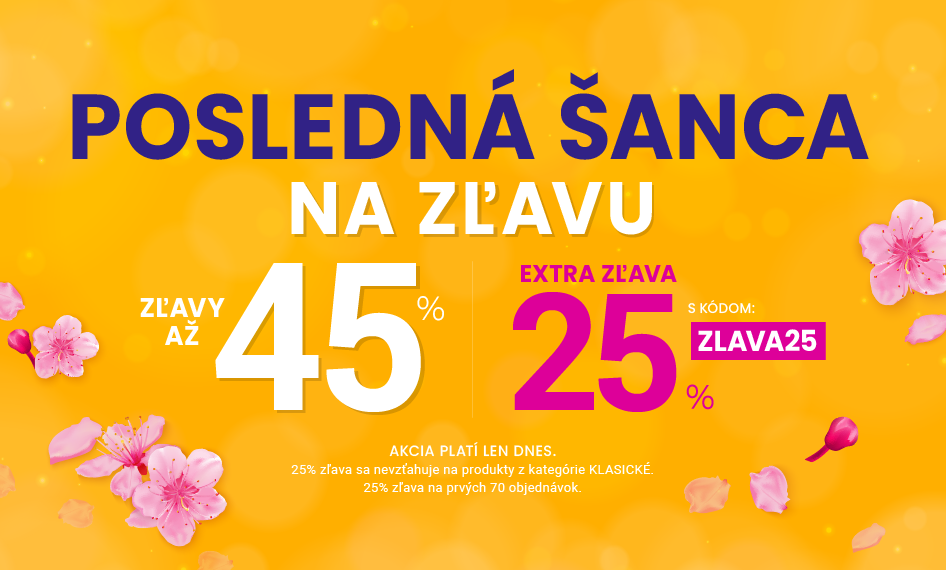 Zľavy až 45 % + naviac zľava 25 %