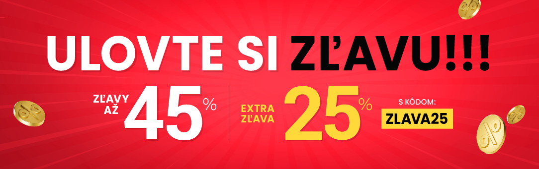 Zľavy až 45 % + naviac zľava 25 %