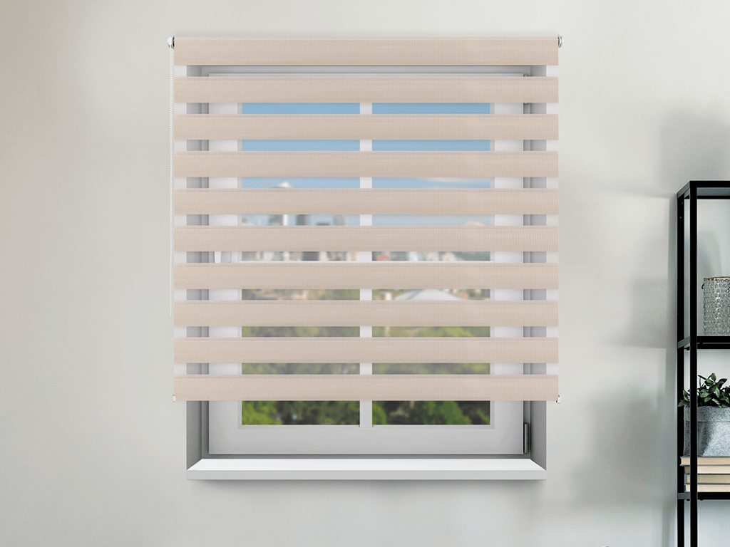 FEXI Roleta Deň a noc, Nature blackout mandľa, A 03503 Šírka rolety: 30 cm, Výška rolety: 150 cm, Strana a barva mechanismu: Ľavá - Biela