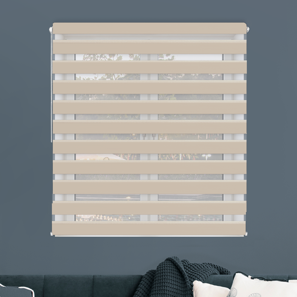 FEXI Roleta Deň a noc, Blackout Ľanová krémová, A 3502e Šírka rolety: 30 cm, Výška rolety: 150 cm, Strana a barva mechanismu: Pravá - Hnedá