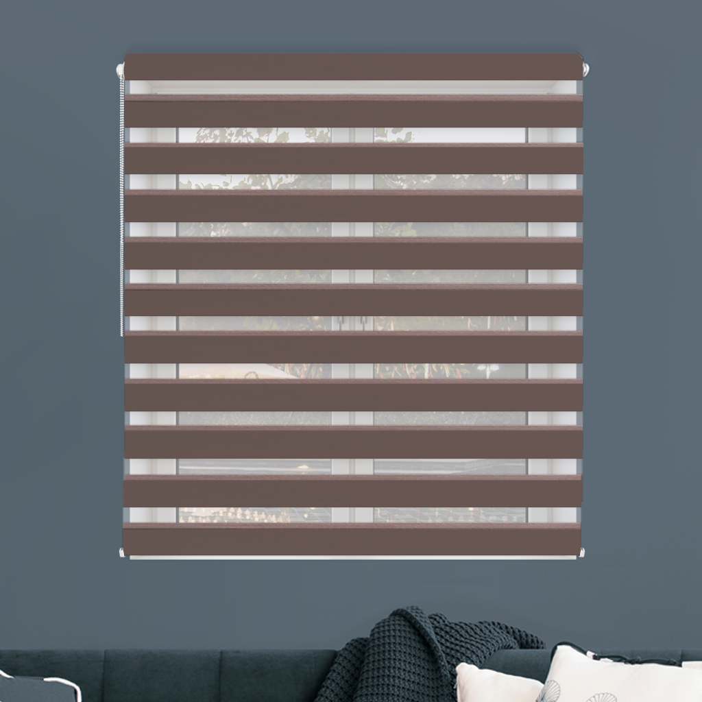 FEXI Roleta Deň a noc, Blackout Kakaová, A 3503e Šírka rolety: 30 cm, Výška rolety: 150 cm, Strana a barva mechanismu: Pravá - Biela