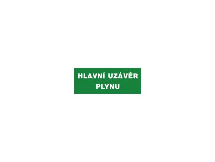 Bezpečnostní tabulka - Hlavní uzávěr plynu