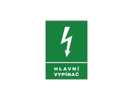 Bezpečnostní tabulka - Hlavní vypínač