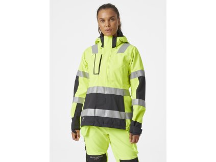 Dámská nepromokavá reflexní bunda Helly Hansen W ALNA 2.0 SHELL ŽLUTÁ/EBEN 1/8
