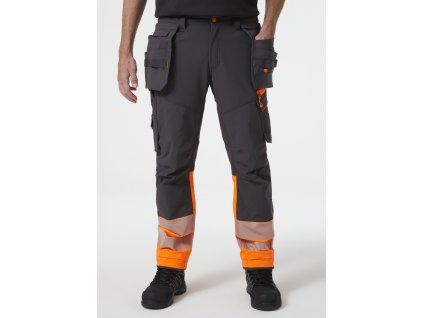 Reflexní kalhoty Helly Hansen  ICU BRZ CONSTRUCTION CL 1 - ORANŽOVÁ/ŠEDÁ EBONY 1/7