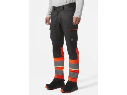 Reflexní kalhoty Helly Hansen UC-ME CARGO PANT CL1 - HI-VIS ČERVENÁ/ŠEDÁ EBONY 1/6