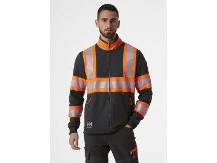 Reflexní mikina na zip Helly Hansen ICU - ORANŽOVÁ/ŠEDÁ EBONY 1/7
