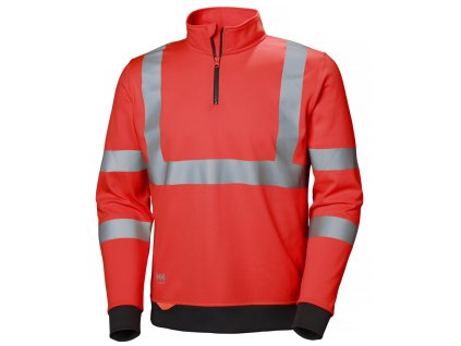 Reflexní mikina se zipem ke krku Helly Hansen ADDVIS - ČERVENÁ 1/2