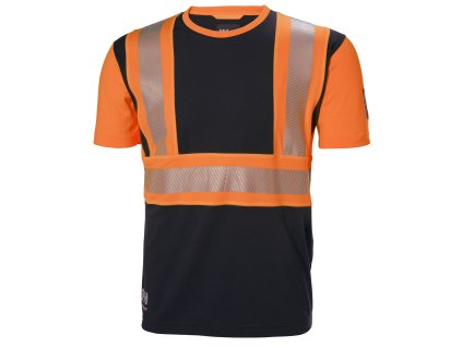 Reflexní tričko s krátkým rukávem Helly Hansen ICU - ORANŽOVÁ/ŠEDÁ EBONY 1/2