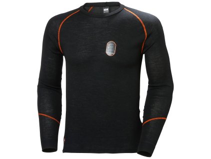 Žáruvzdorné funkční tričko s dlouhým rukávem Helly Hansen FAKSE - ČERNÁ 1/2