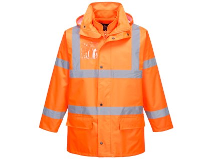 Nepromokavá reflexní bunda s kapucí Portwest Hi-Vis Essential 5v1 - ORANŽOVÁ 1/2