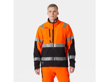 Reflexní bunda Helly Hansen ALNA 4X TECH - ORANŽOVÁ/EBEN 1/8