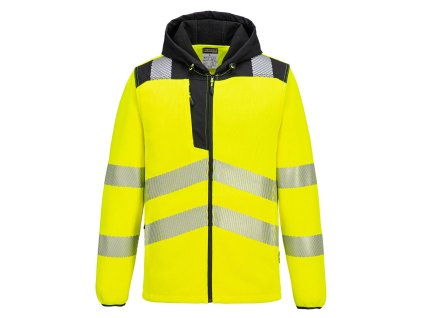 Reflexní fleecová bunda s kapucí Portwest Hi-Vis Technical - ŽLUTÁ/ČERNÁ 1/2