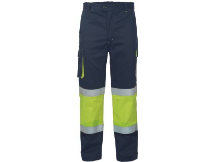 Reflexní nehořlavé kalhoty Červa MULTINORM STRIP FR HV - ŽLUTÁ/NAVY 1/1