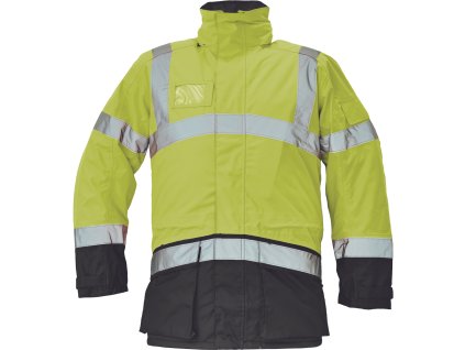 Reflexní zimní bunda s kapucí Sioen LIGHTFLASH HV - ŽLUTÁ/NAVY 1/2