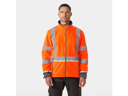 Reflexní softshellová bunda Helly Hansen UC-ME SOFTSHELL JACKET - ORANŽOVÁ/EBEN 1/6