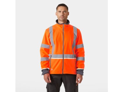 Softshellová reflexní bunda Helly Hansen UC-ME SOFTSHELL JACKET - ORANŽOVÁ/EBEN 1/6