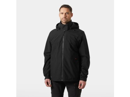Nepromokavá bunda s kapucí Helly Hansen BARCODE SHELL - ČERNÁ 1/8